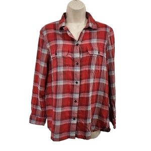 MADEWELL Ex-boyfriend Shirt in Cherry Plaid Size S